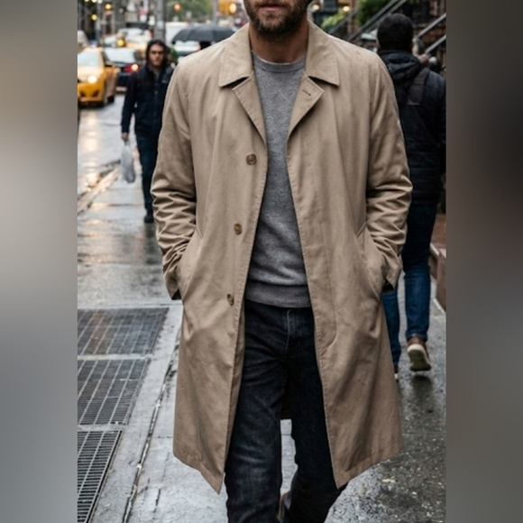 Botany 500 Other - Botany 500 WeatherTopper Men VTG Tan Classic Trench Coat Streetwear Normcore
